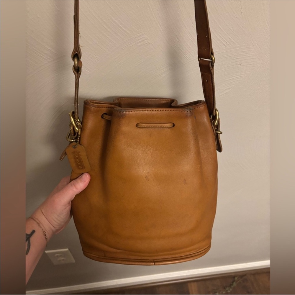 Vintage Coach Equestrian Drawstring bag - 9804 Toffee brown - Made in USA - Picture 5 of 9
